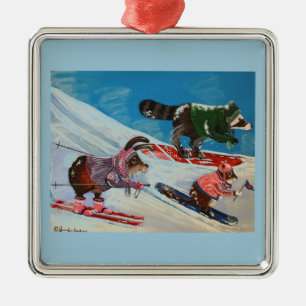 The Ms. Elizabeth Ski Team Metal Tree Decoration