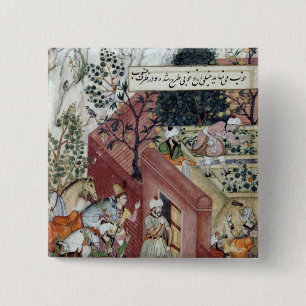 The Mughal Emperor Babur 15 Cm Square Badge