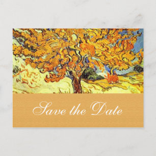 The Mulberry Tree save the date postcards. Vintage Announcement Postcard