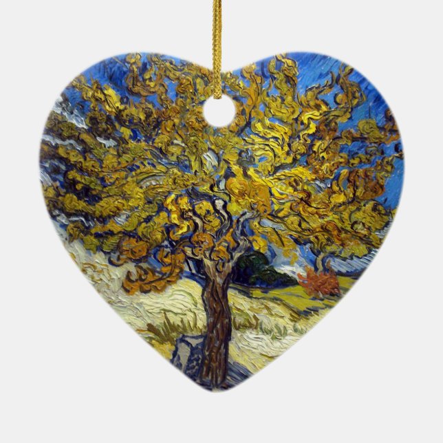 The Mulberry Tree. Vincent Van Gogh. Ceramic Tree Decoration (Back)