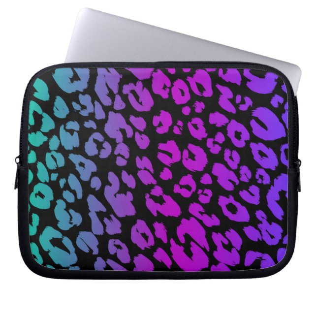 The Multi-Coloured Leopard Series Design 1 Laptop Sleeve (Front)
