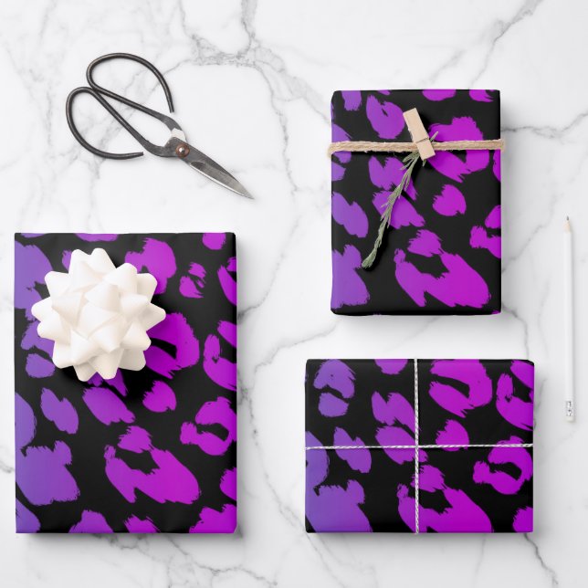 The Multi-Coloured Leopard Series Design 1 Wrapping Paper Sheet (Front)