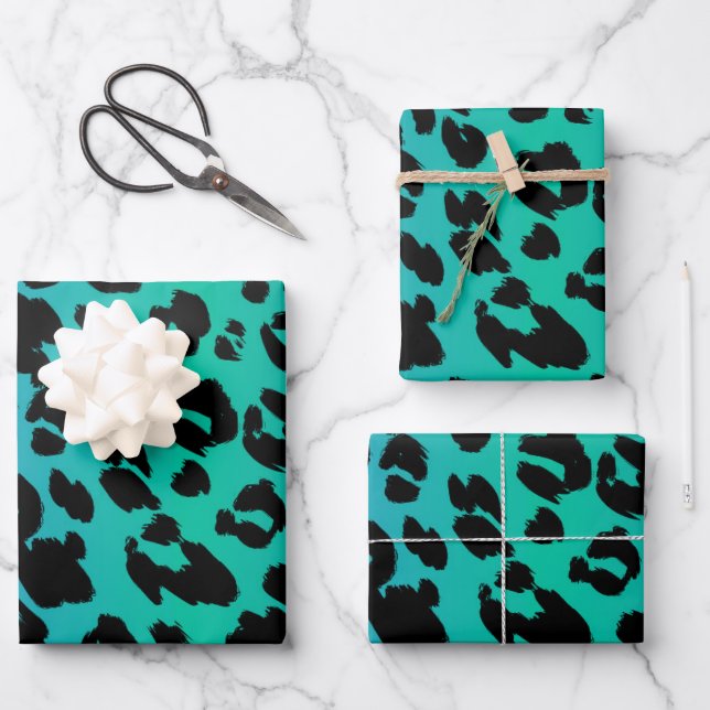 The Multi-Coloured Leopard Series Design 6 Wrapping Paper Sheet (Front)