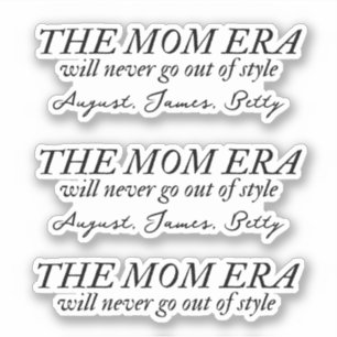 The Mum Era Sticker with Kids Names Custom Set 3