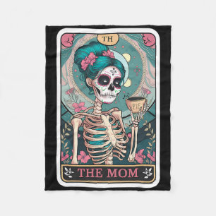 The Mum Skull Tarot Card Mum Skeleton Mothers Day Fleece Blanket