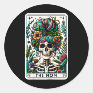 The Mum Tarot Card Skeleton Mothers Day Witch Mum Classic Round Sticker