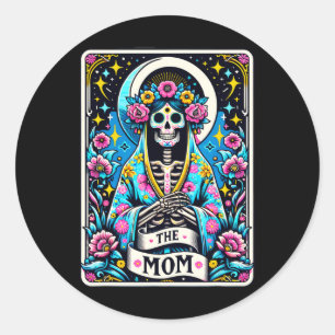 The Mum Tarot Card Skeleton Mothers Day Witch Mum  Classic Round Sticker