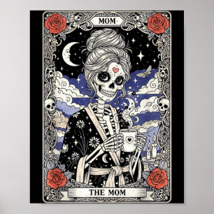 The mum tarot card skeleton vintage gothic mother poster