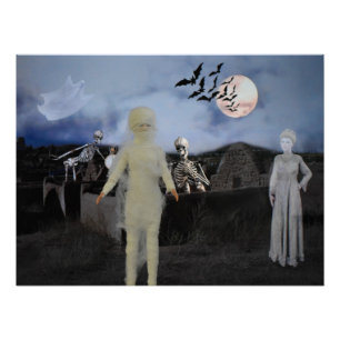 The Mummy and friends. Halloween Poster