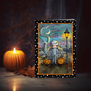 The Mummy Cute Halloween Art Card
