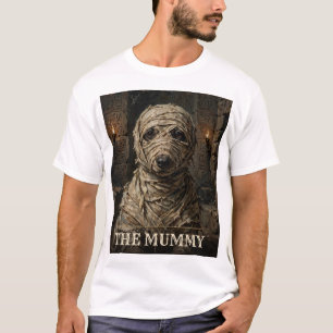 The Mummy Dachshund Western Halloween Pet Portrait T-Shirt
