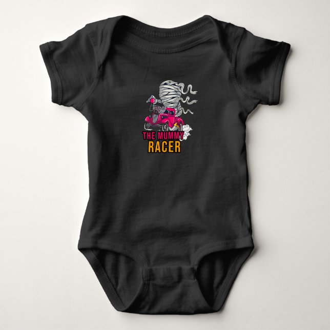 The Mummy Racer Baby Bodysuit (Front)