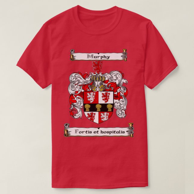The Murphy Family Crest and Motto  T-Shirt (Design Front)