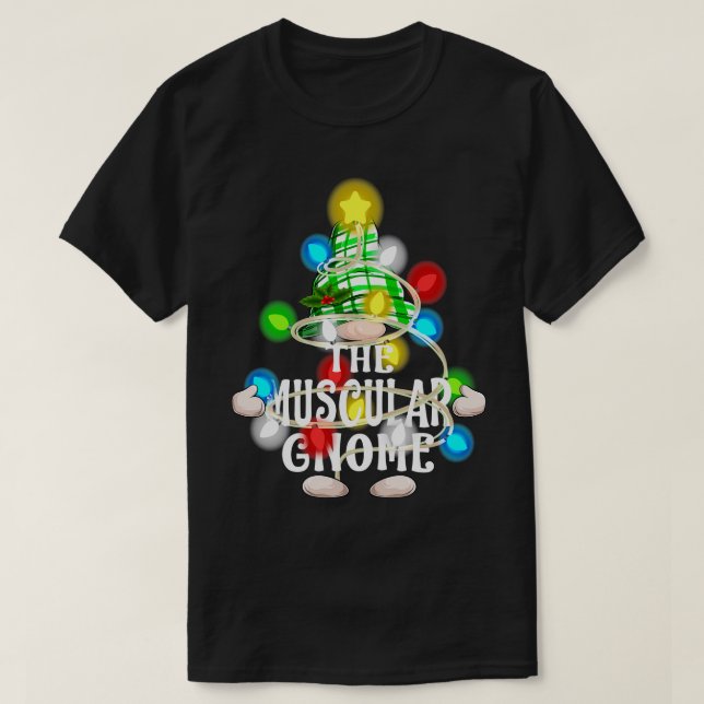 The Muscular Gnome Christmas Matching Family T-Shirt (Design Front)