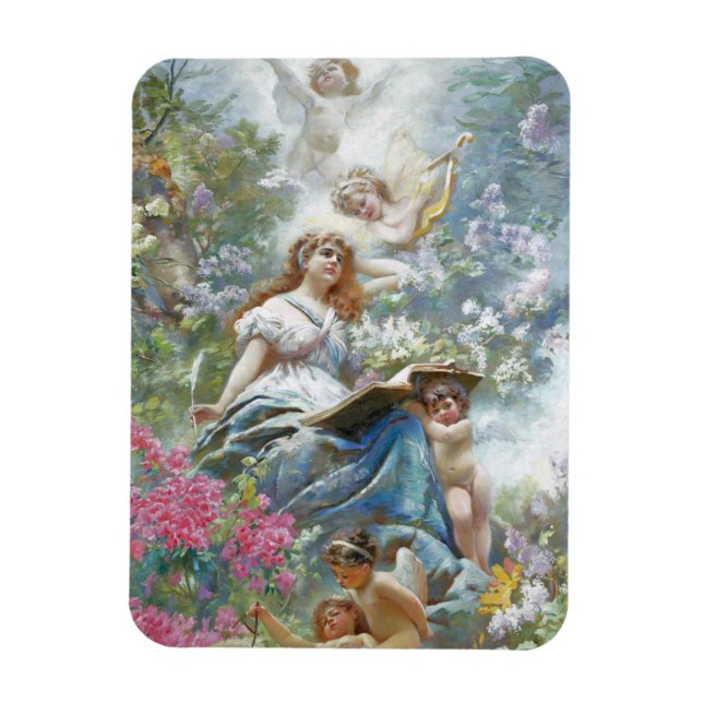 The Muse of Poesie (by Konstantin Makovsky) Magnet (Vertical)