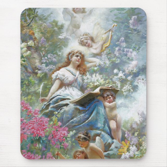 The Muse of Poesie (by Konstantin Makovsky) Mouse Mat (Front)