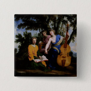 The Muses Melpomene, Erato and Polymnia, 1652-55 15 Cm Square Badge