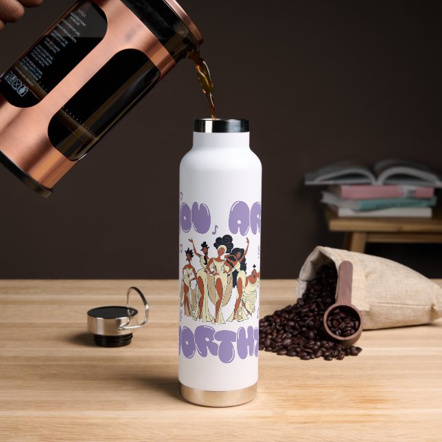 The Muses - You Are Worthy Water Bottle (Coffee)