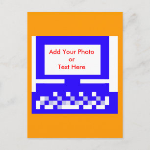 The MUSEUM Artist Series Images Computer Blue Postcard