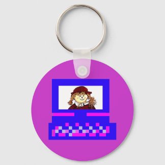 The MUSEUM Artist Series Images Computer StrawGirl Key Ring
