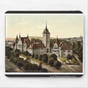 The museum, Zurich, Switzerland vintage Photochrom Mouse Mat
