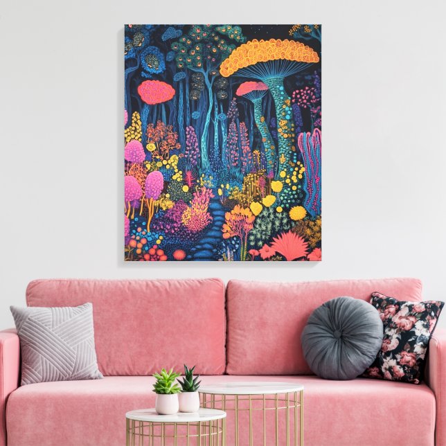 The mushroom forest is magical canvas print (Insitu(LivingRoom))