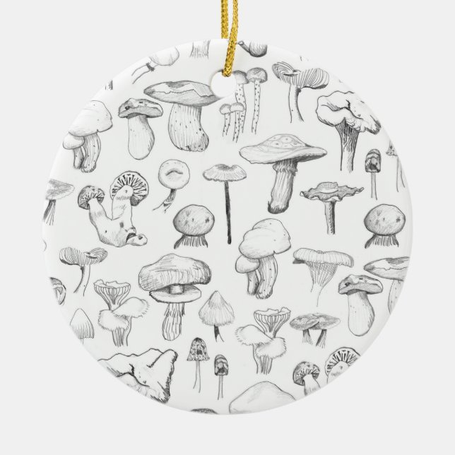 The Mushroom Gang Ceramic Tree Decoration (Front)