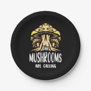 The Mushrooms Are Calling Paper Plate