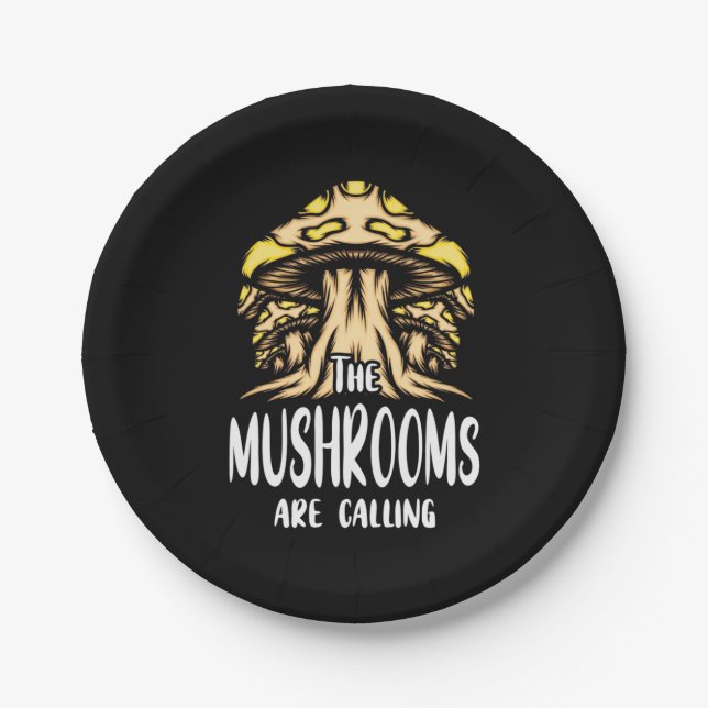 The Mushrooms Are Calling Paper Plate (Front)