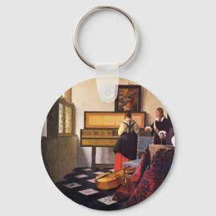 The music lesson by Johannes Vermeer Key Ring