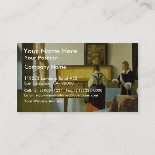 The Music Lesson By Vermeer Van Delft Jan Business Card