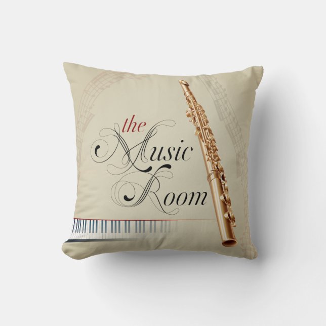 The Music Room Flute Pillow (Front)