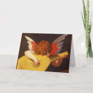The Musical Angel Vintage Christmas Holiday Card