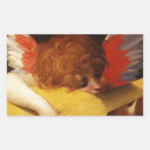 The Musical Angel - Vintage Christmas Rectangular Sticker