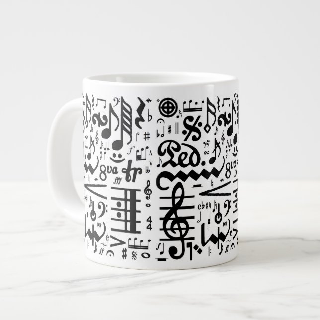 The Musical Symbols Jumbo Mug (Front Left)