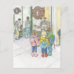 The Musician at Pike's Market Postcard