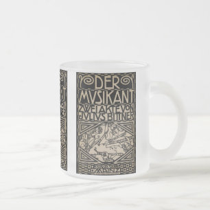 The Musician by: Koloman Moser 1909 Frosted Glass Coffee Mug