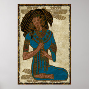 The Musician Egyptian Folk Art Poster