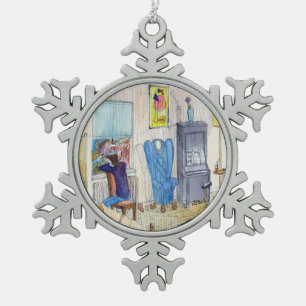 The Musician Snowflake Pewter Christmas Ornament