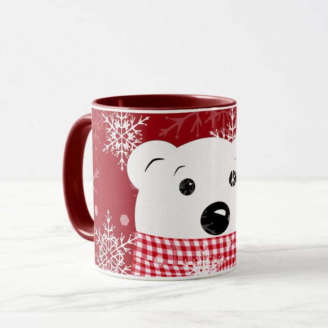 The muzzle of a polar bear, Christmas  Mug (Front Left)