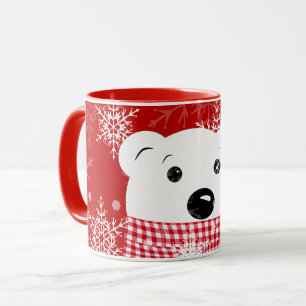 The muzzle of a polar bear, Christmas  Mug