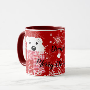The muzzle of a polar bear, Christmas  Mug