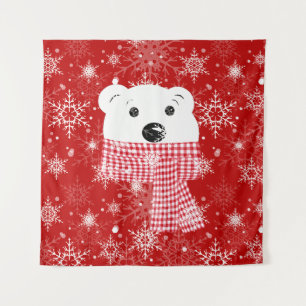 The muzzle of a polar bear, Christmas   Tapestry