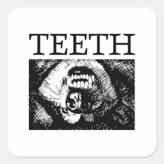 The muzzle of a smiling husky during the game.  square sticker