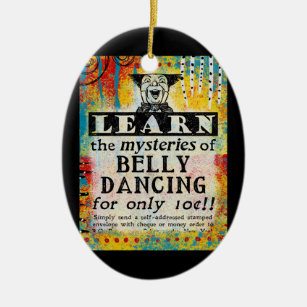 The Mysteries of Belly Dancing - Funny Vintage Ad Ceramic Tree Decoration