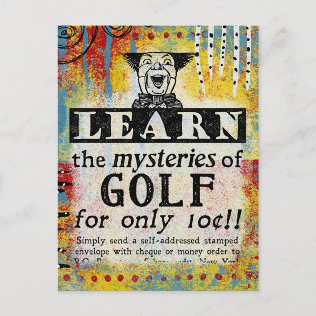 The Mysteries of Golf - Funny Vintage Ad Postcard (Front)