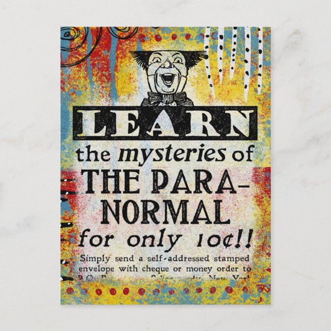 The Mysteries of The Paranormal - Funny Vintage Ad Postcard (Front)