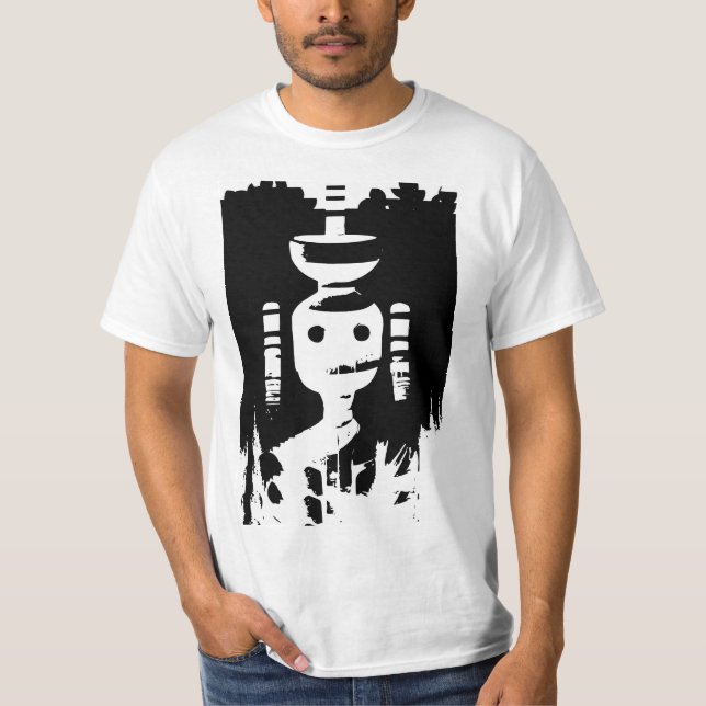 The mysterious figure in black and white (AI Art)  T-Shirt (Front)