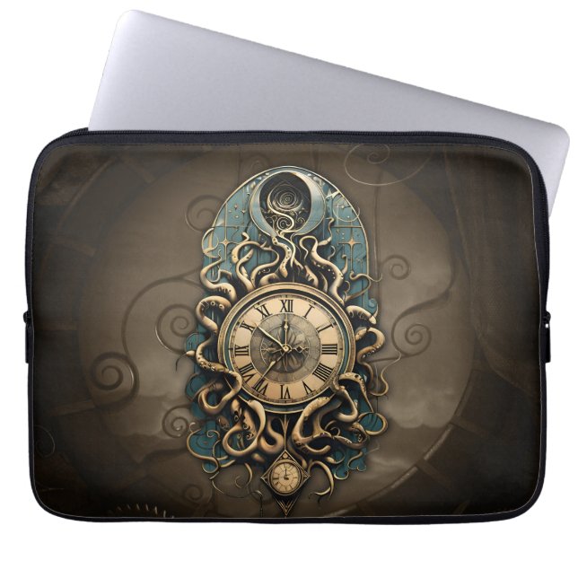 The mysterious steampunk movement.  laptop sleeve (Front)