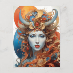 the mysterious woman postcard